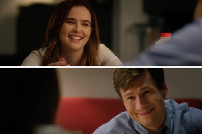 Zoey Deutch as Harper and Glen Powell as Charlie in &quot;Set It Up&quot;