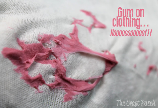 Blogger&#x27;s photo of pink gum stuck on clothing