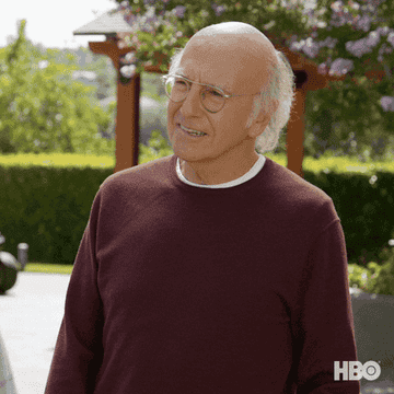Larry David looking unimpressed on Curb Your Enthusiasm