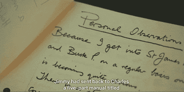A GIF of letters shown between Jimmy Savile and Prince Charles