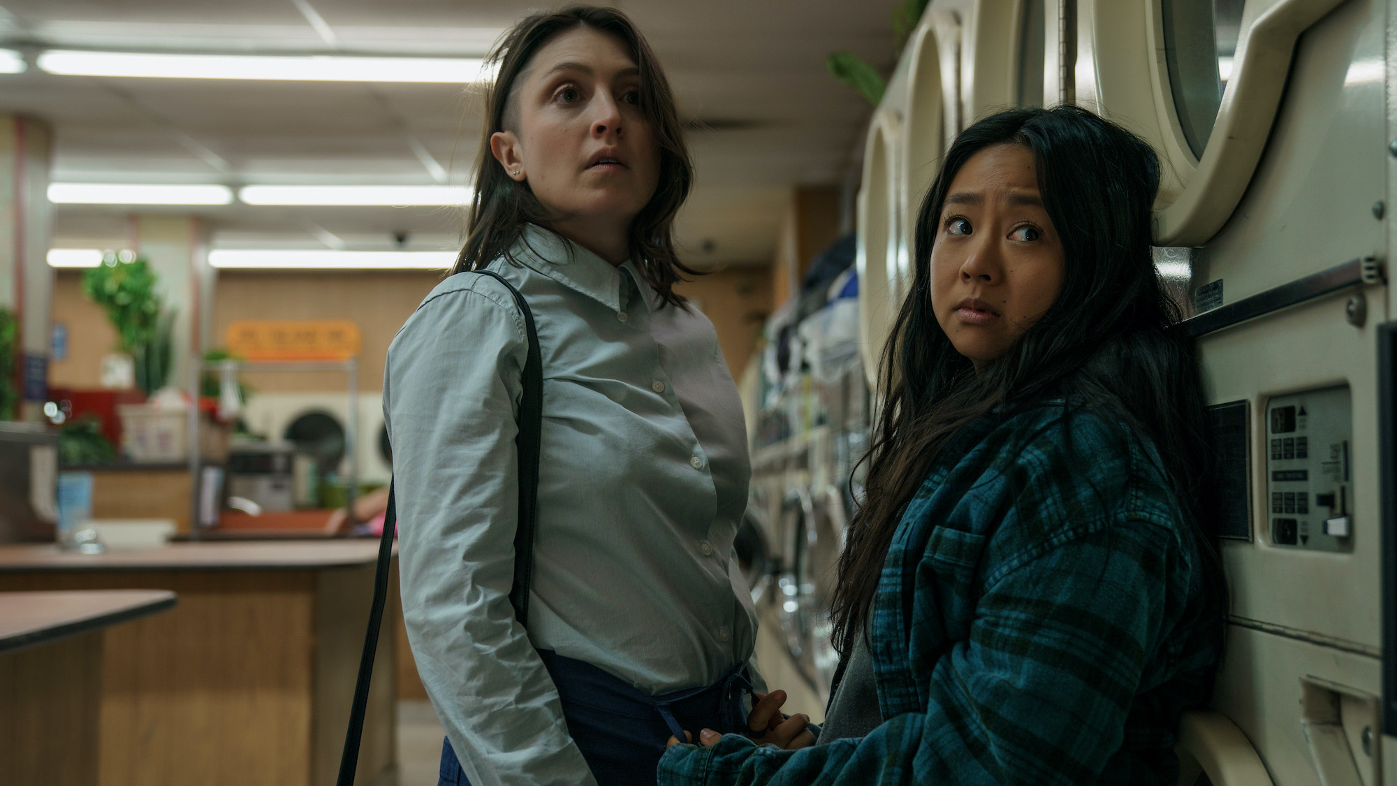 Tallie Medel as Becky and Stephanie Hsu as Joy in Everything Everywhere All at Once