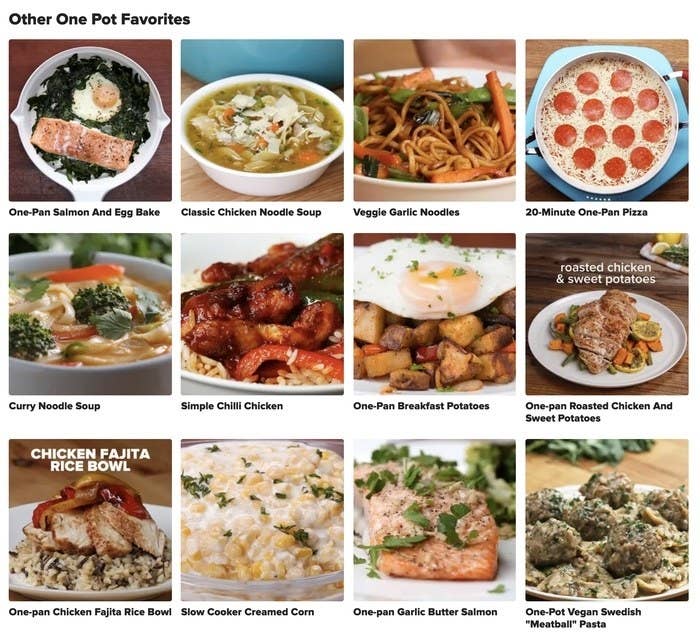 various recipes on a website