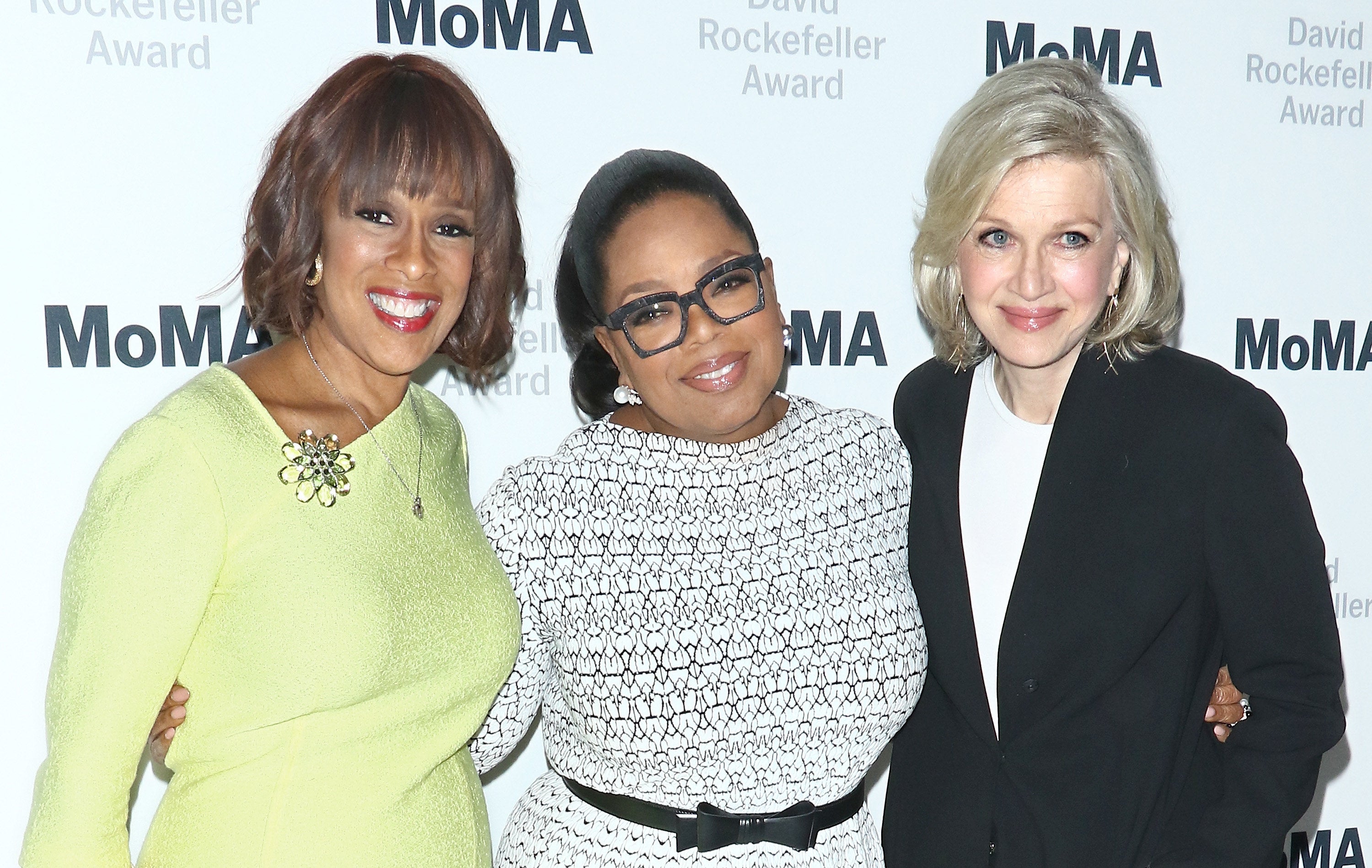 Oprah and Gayle King pose for a photo with Diane Sawyer