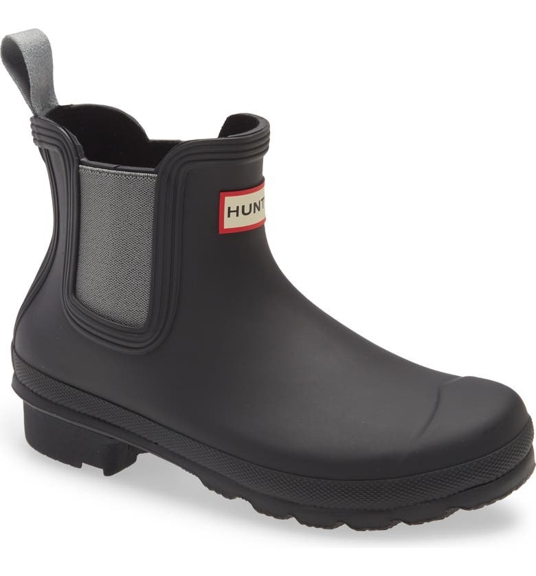 short black chelsea rain boots
