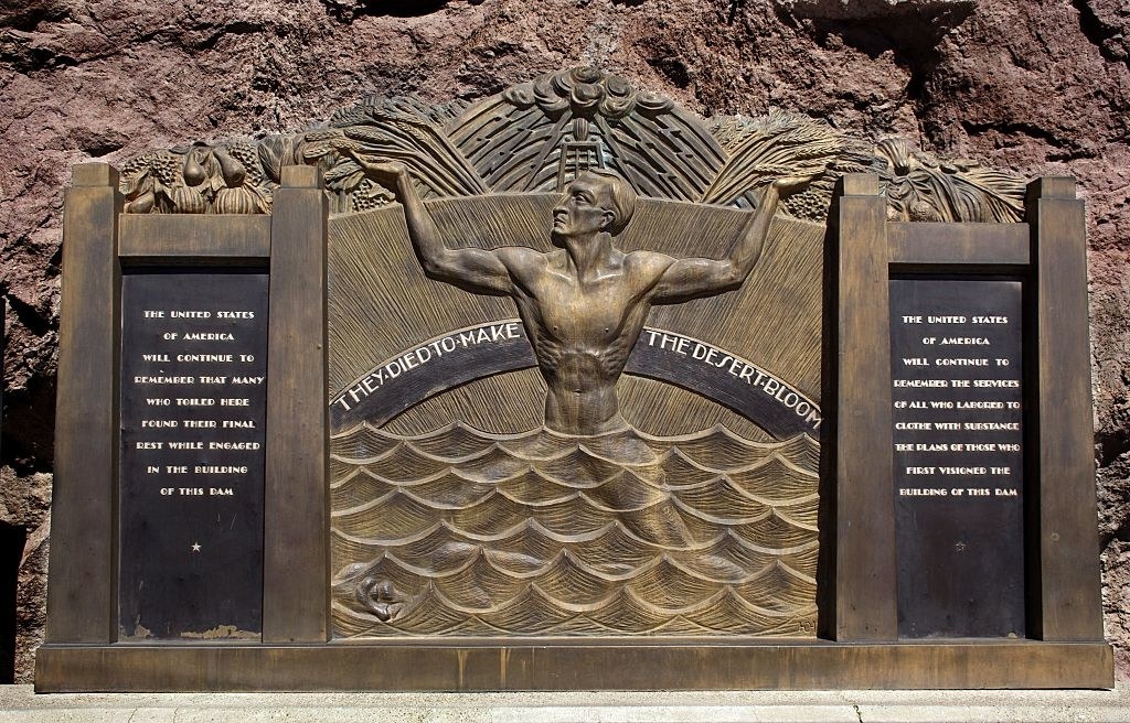 A commemorative plaque honoring the people who died making the Hoover Dam