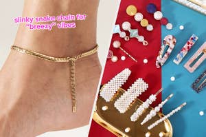 The anklet and barrettes