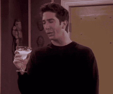 Ross from Friends about to drink a margarita