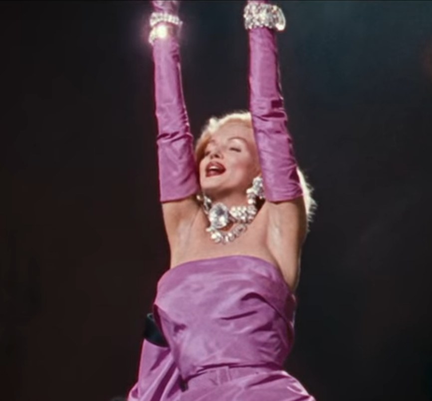 Marilyn Monroe as Lorelei poses as she sings &quot;Diamonds Are a Girl&#x27;s Best Friend&quot; in &quot;Gentlemen Prefer Blondes&quot;