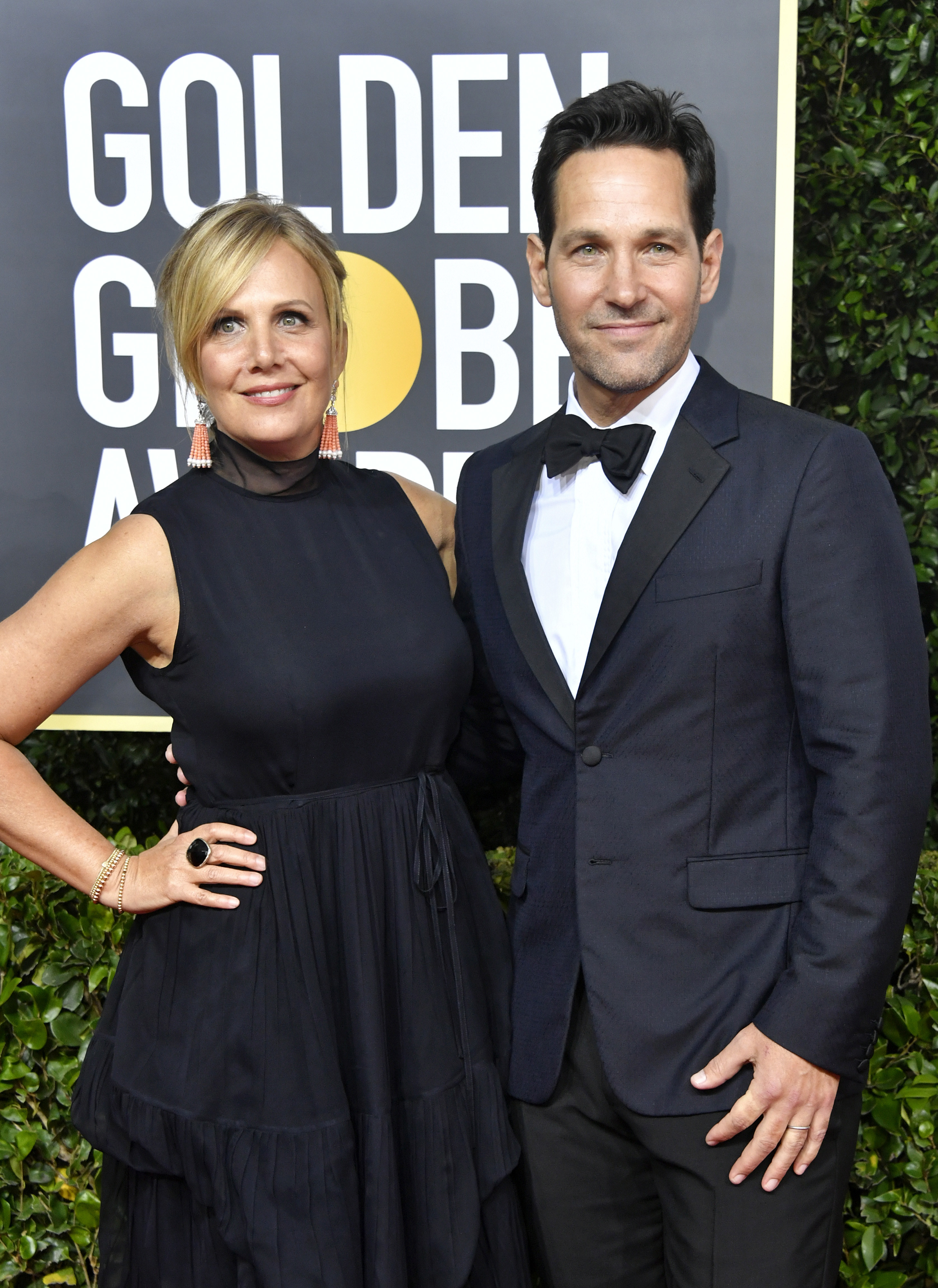 Julie Yaeger and Paul Rudd attend the 77th Annual Golden Globe Awards at The Beverly Hilton Hotel on January 05, 2020