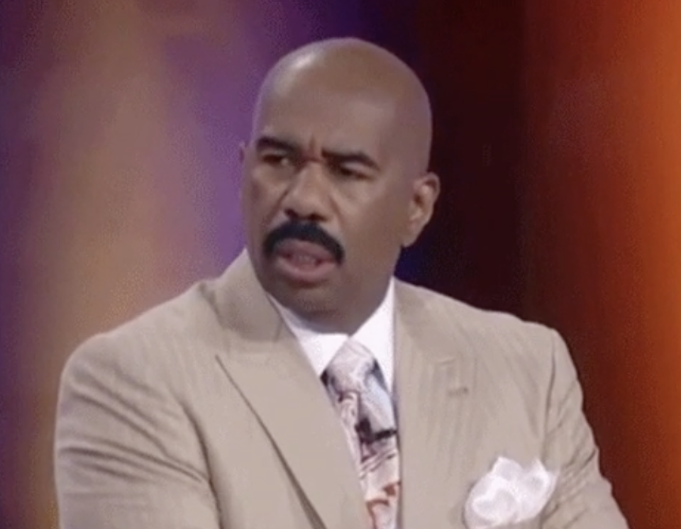 Steve Harvey looking confused and appalled