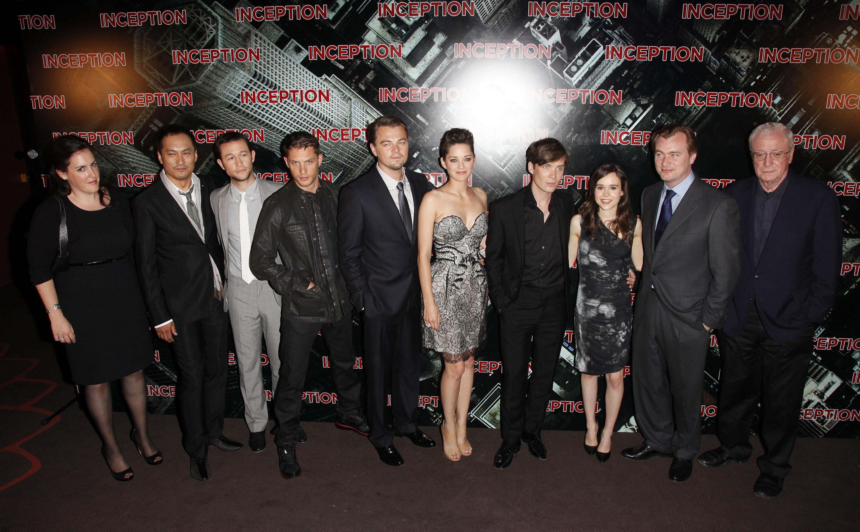 The cast of Inception at the film&#x27;s permier