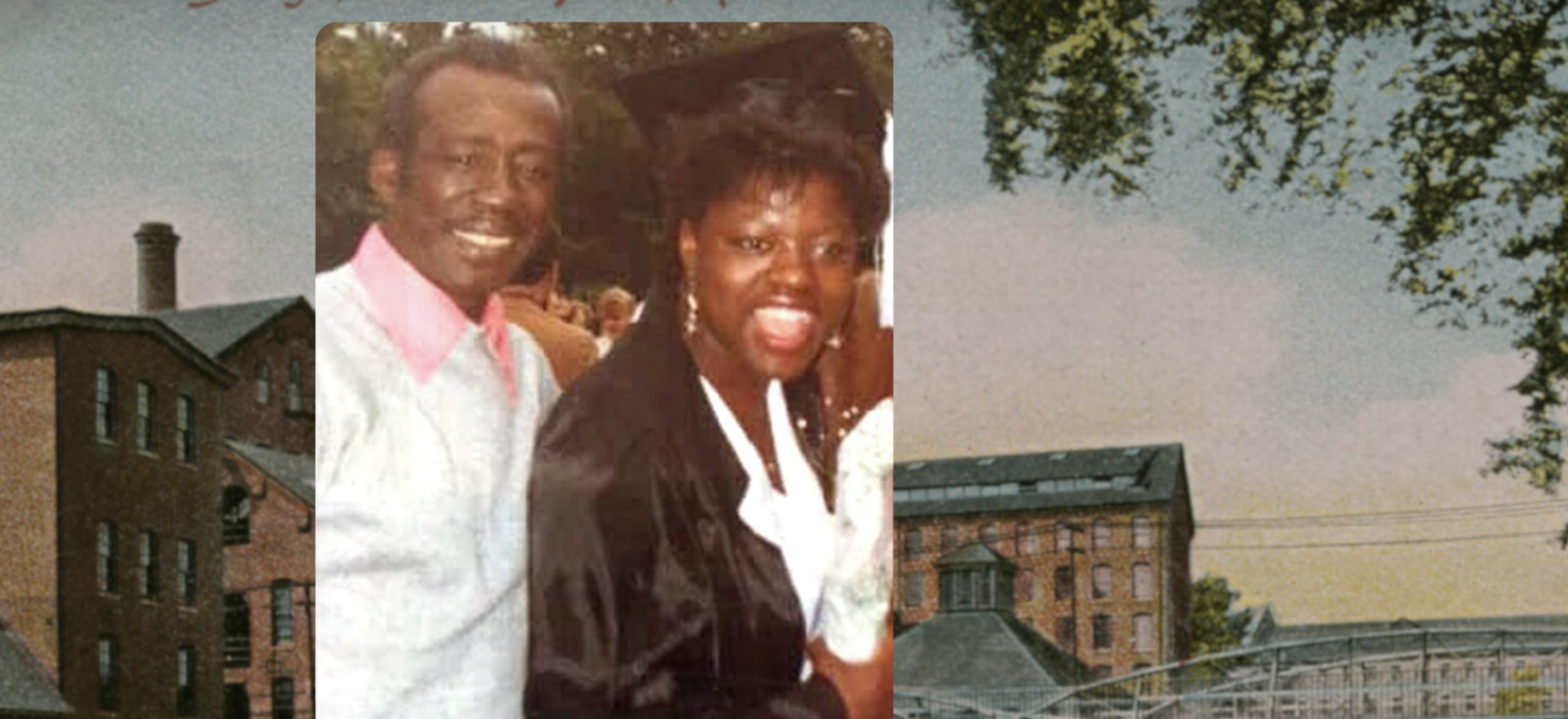 A picture of Viola Davis and her dad smiling
