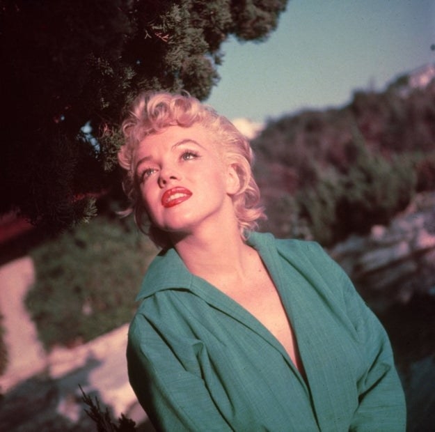 Marilyn Monroe is pictured outdoors in 1954
