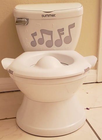 reviewer's photo of the white potty