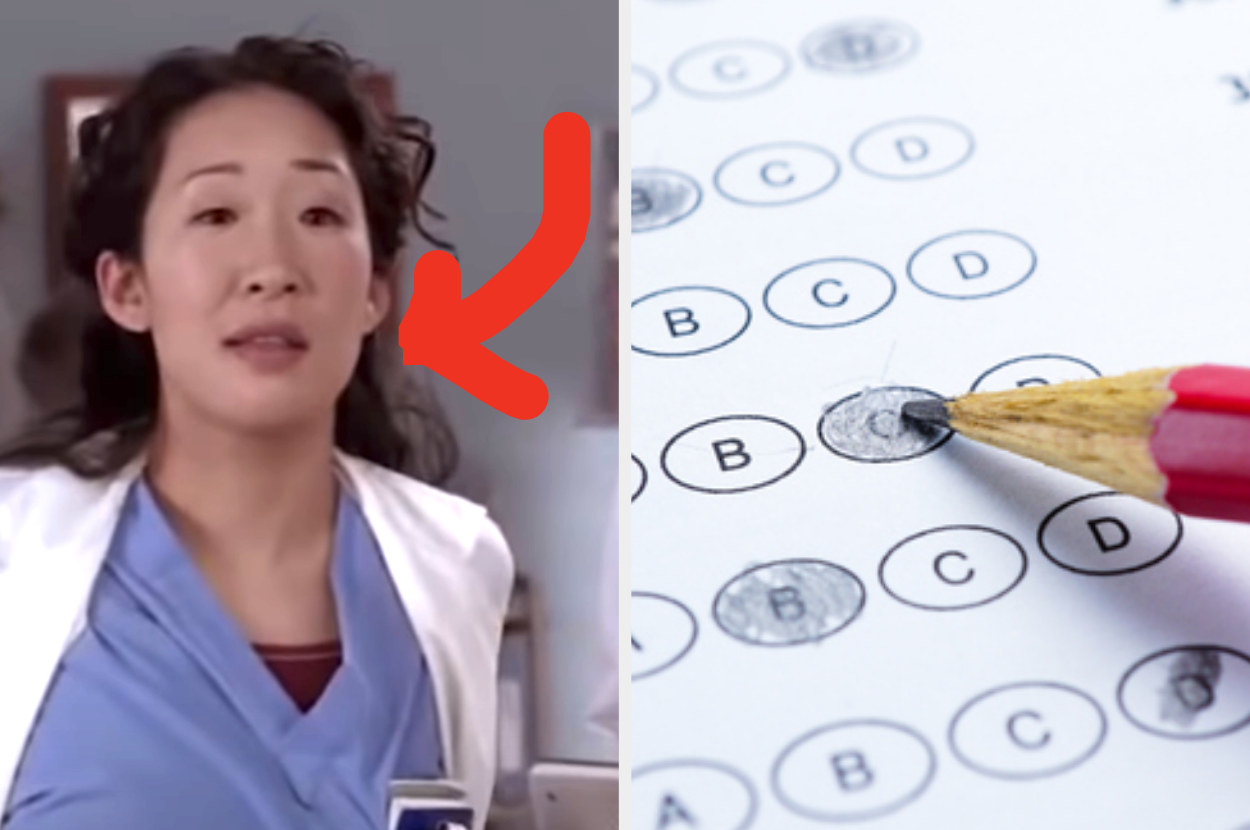 Sandra Oh in &quot;Grey&#x27;s Anatomy&quot;; a Scantron test