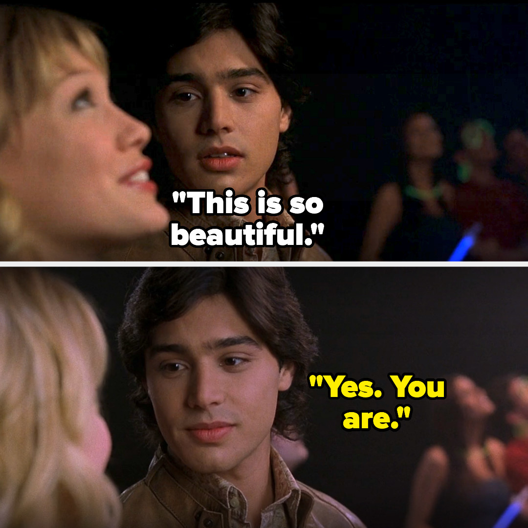 Lizzie (looking up): &quot;this is so beautiful.&quot; paolo (looking at her): &quot;yes, you are&quot;