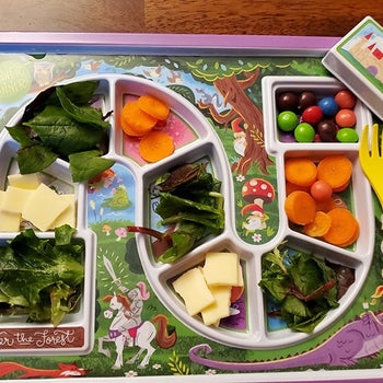 reviewer's photo of the tray with divided sections