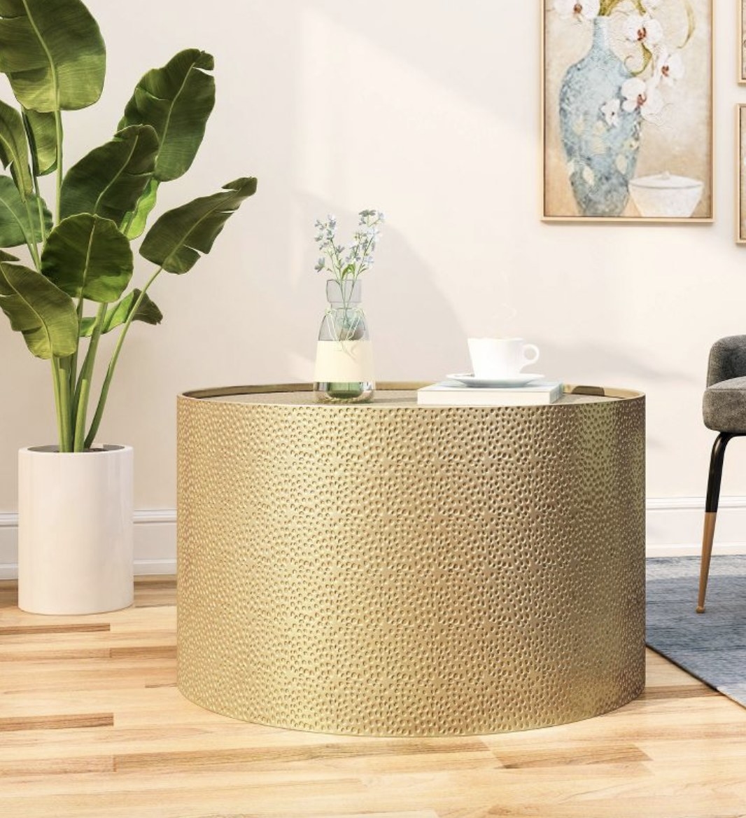 gold drum coffee table target