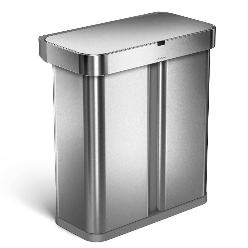 stainless steel dual compartment trash can