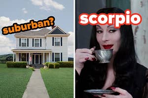 suburban house and scorpio