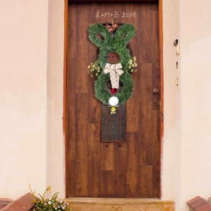 Bunny wreath on door