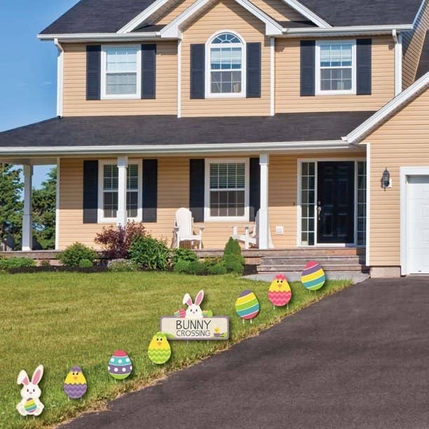 House with Easter signs