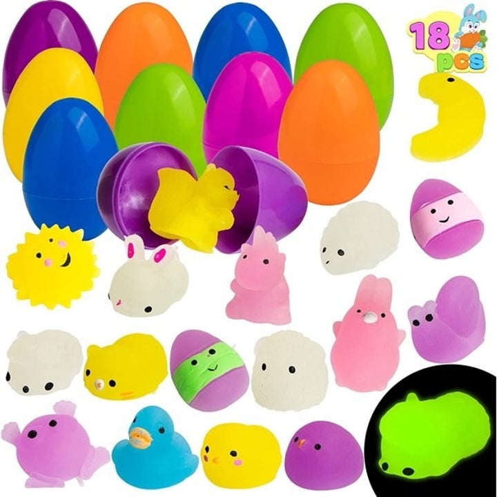Pack of squish toys in eggs