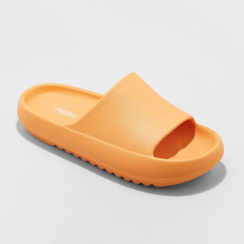 A pair of orange slides