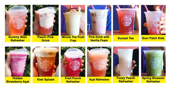 The dozen Starbucks drinks the author tried in this article