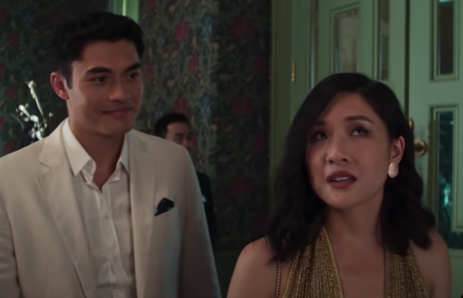 Nick and Rachel, played by Henry Golding and Constance Wu, enter the Young mansion together