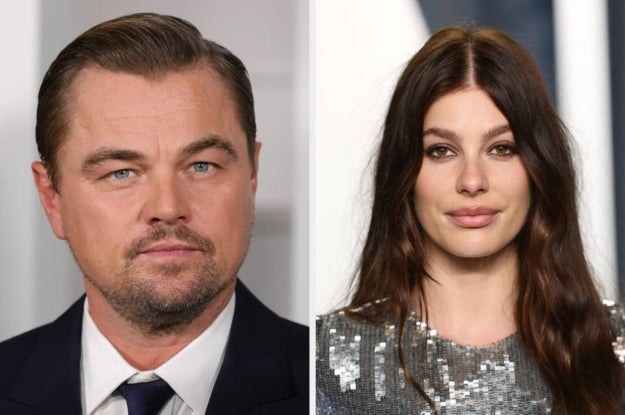 Leonardo DiCaprio is pictured at the &quot;Don&#x27;t Look Up&quot; premiere on December 05, 2021, Camila Morrone poses at the Vanity Fair Oscar Party on March 27, 2022