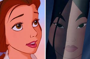 Belle is on the left with Mulan on the right