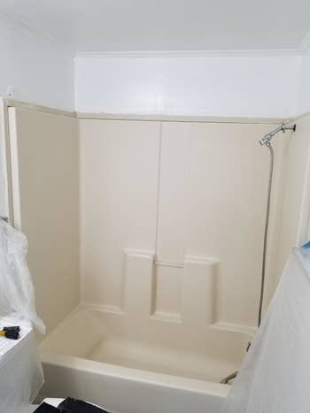 before: reviewer's almond color tub and surround