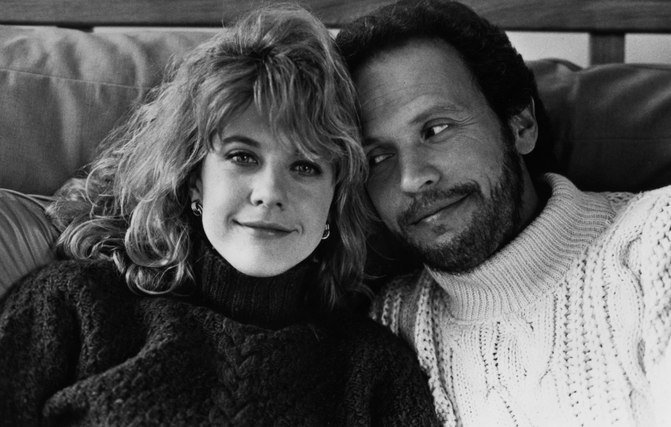 Meg Ryan as Sally and Billy Crystal as Harry pose for the a promotional photo for the film &quot;When Harry Met Sally...&quot; in 1989