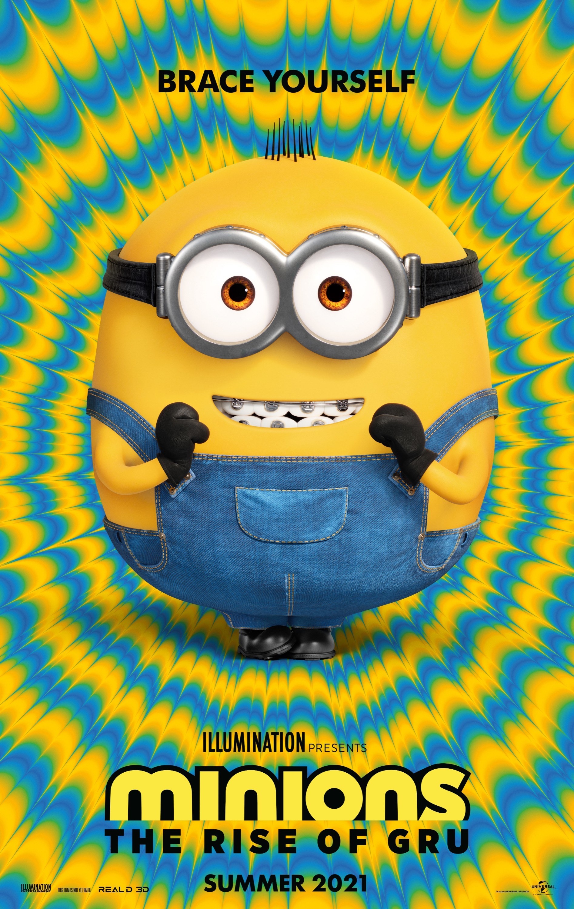 The poster for &quot;Minions: The Rise of Gru&quot; shows one of the Minions with braces