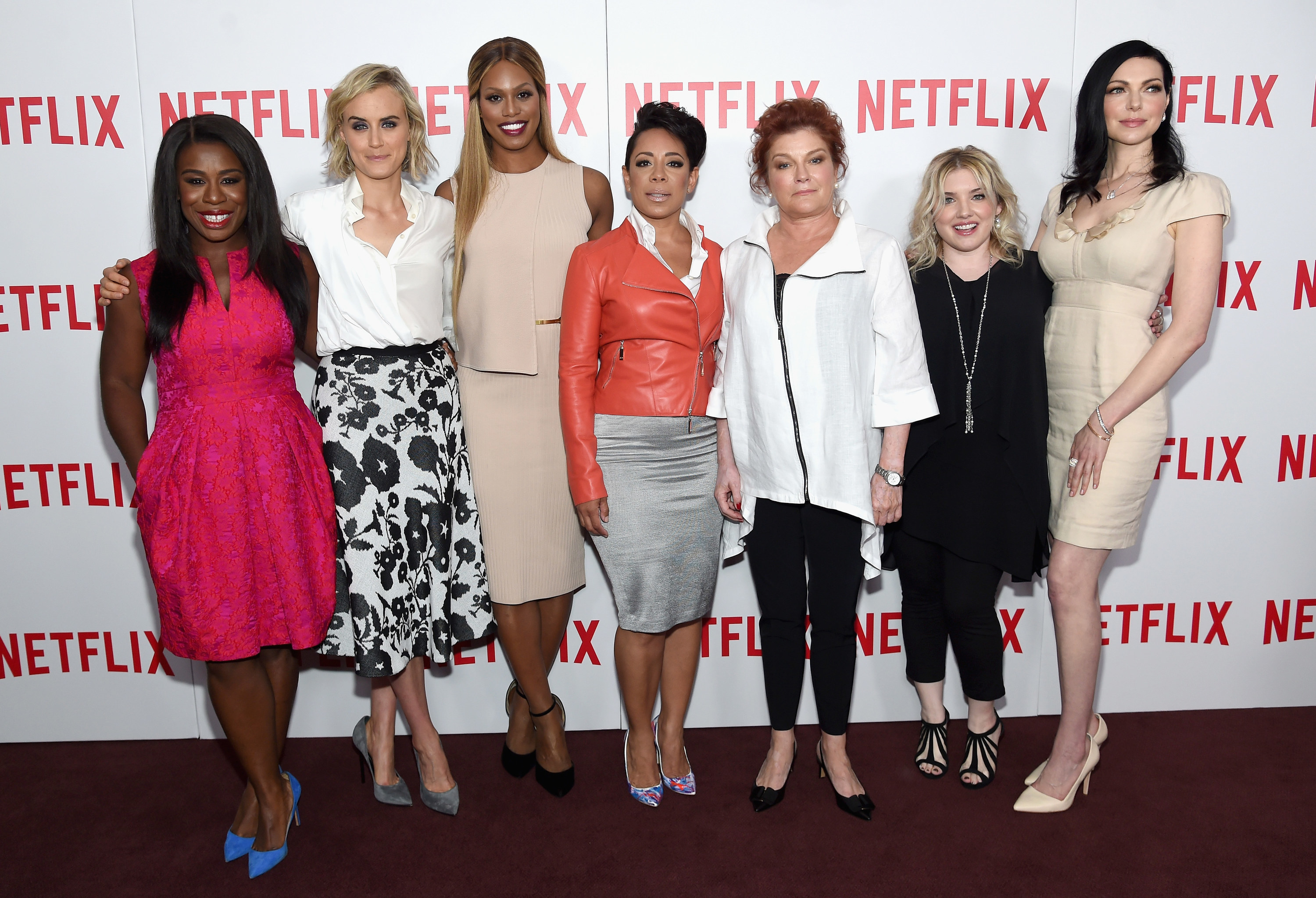 Members of the cast of Orange Is the New Black on the red carpet