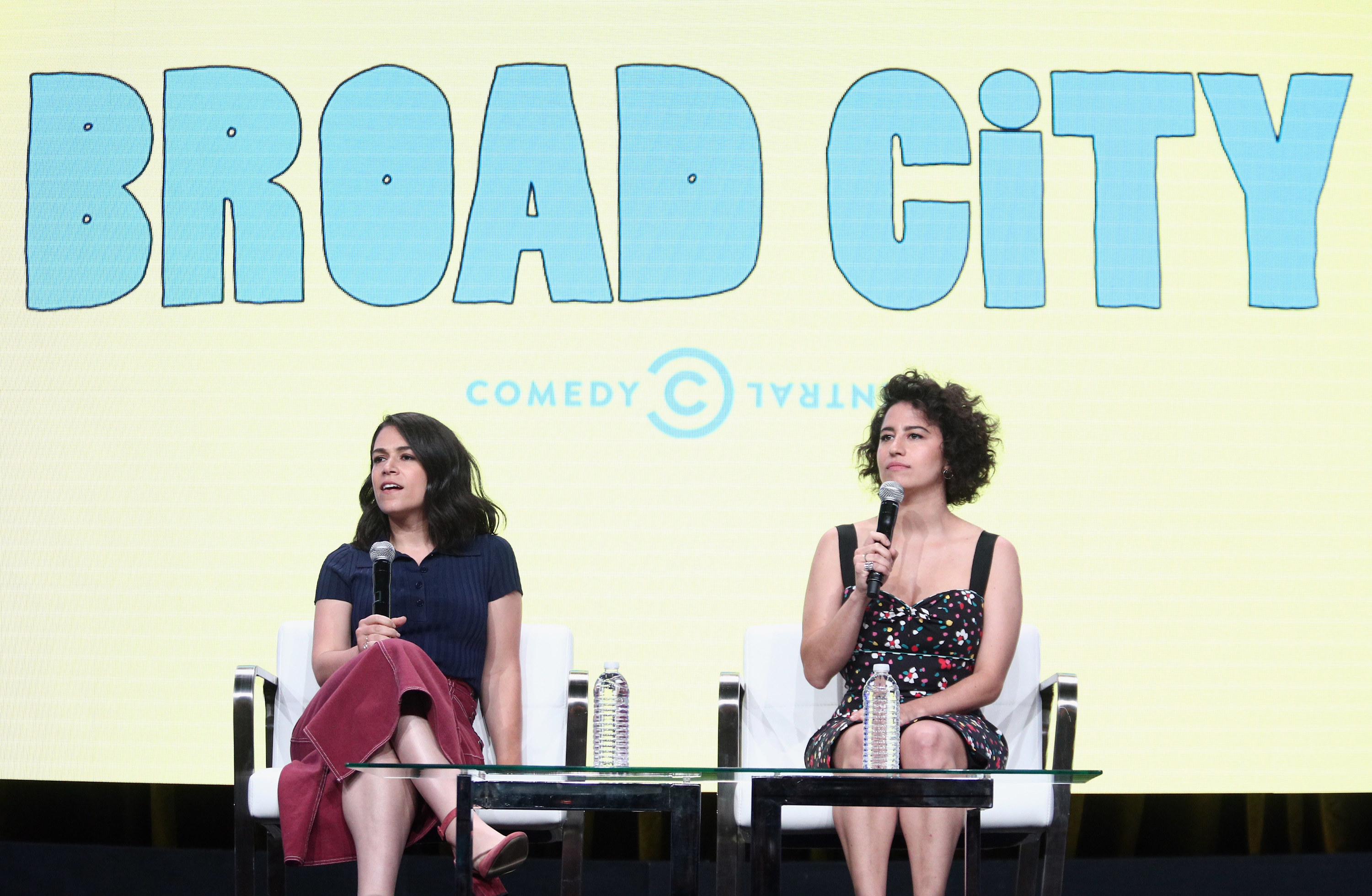 The Broad City main cast members at a press event