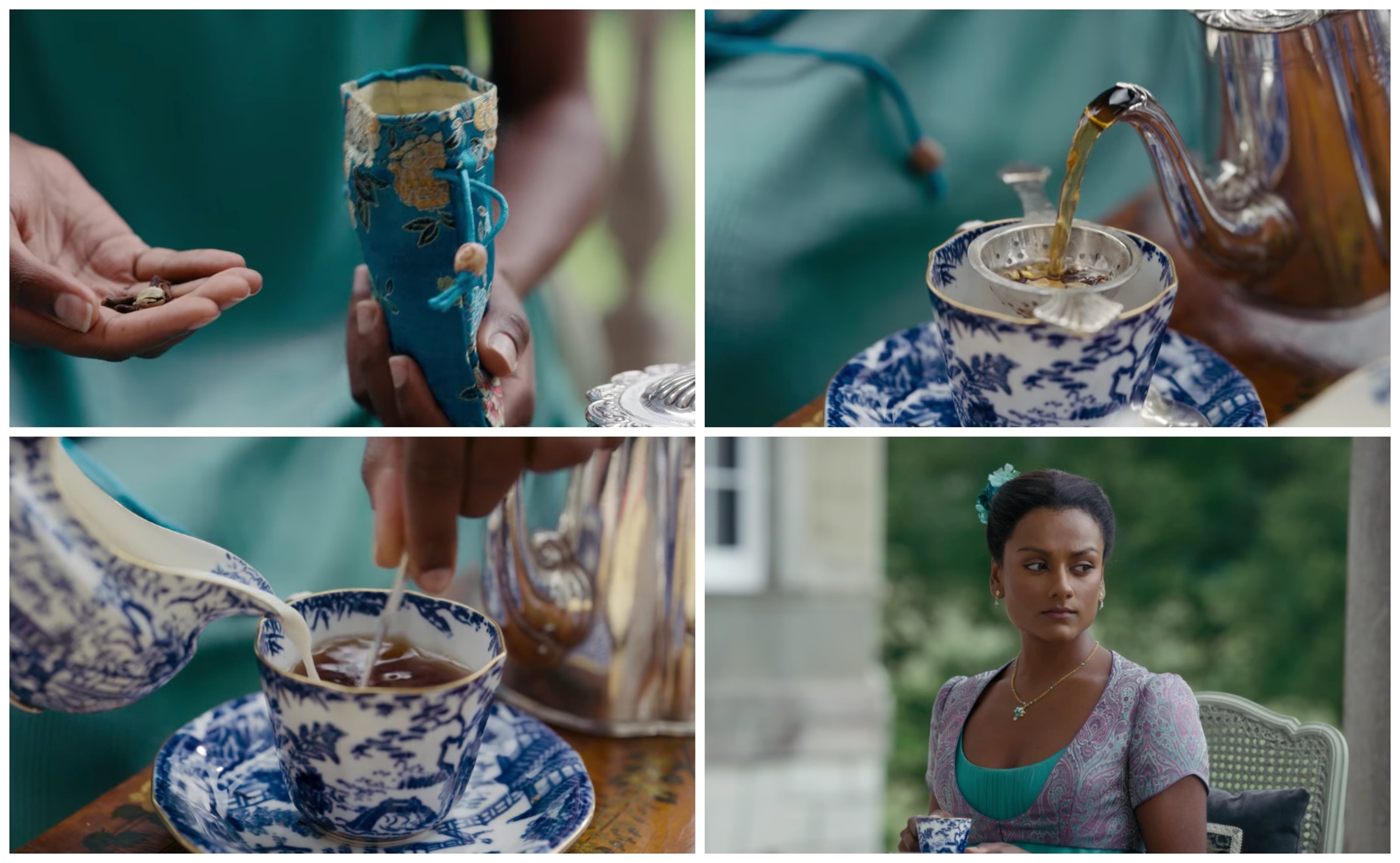 Kate using Indian spices in her tea in &quot;Bridgerton.&quot;
