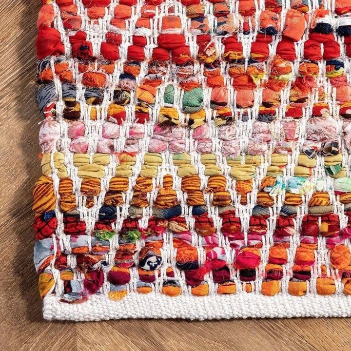 A mutilcolor chevron rug