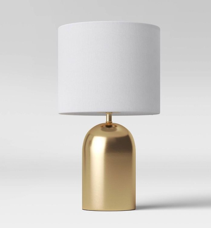 A gold dome accent lamp