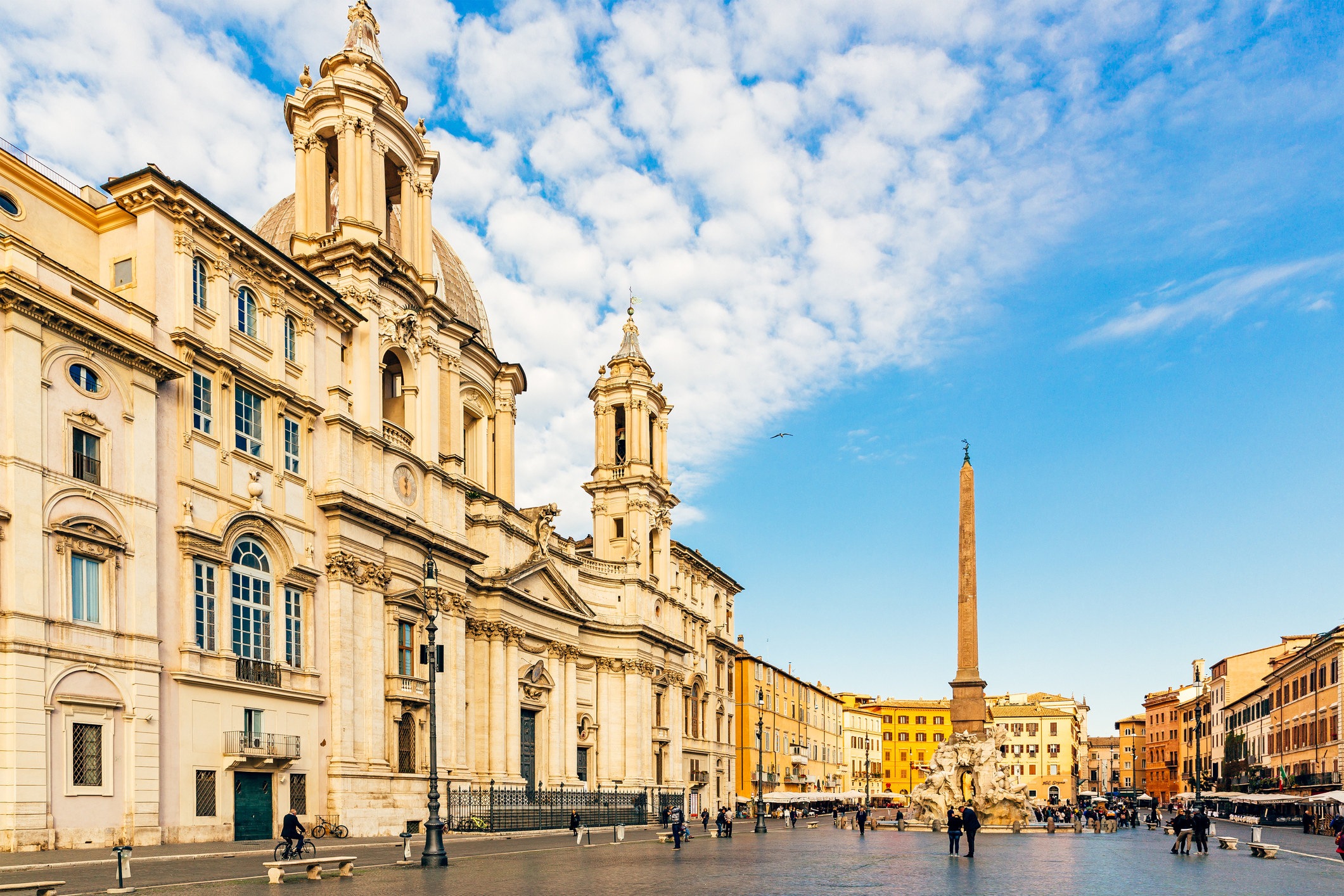 Rome&#x27;s Piazza Navona square on a sunny day with blue sky
