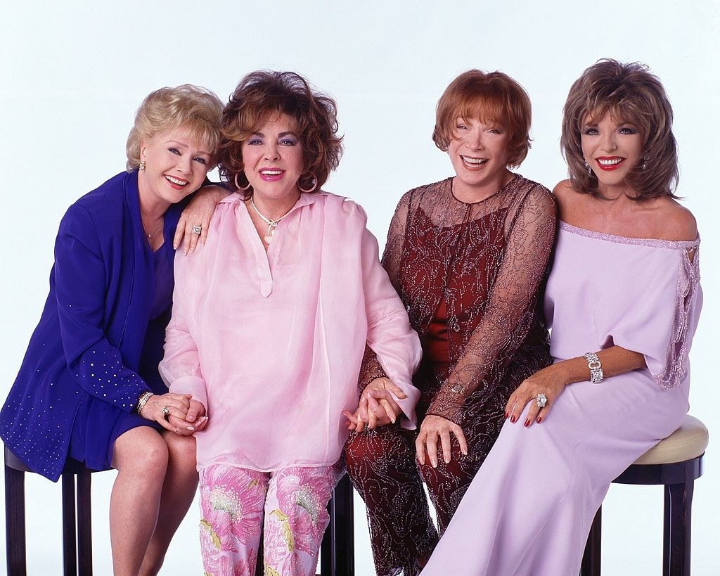 Hollywood actors Debbie Reynolds, Elizabeth Taylor, Shirley MacLaine, and Liza Minelli