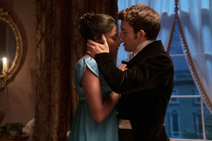 Kate and Anthony in an intimate embrace
