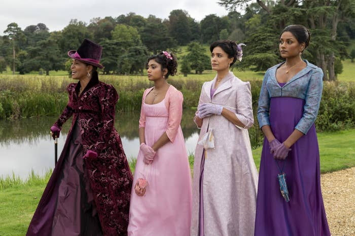 The Sharma women walking outside