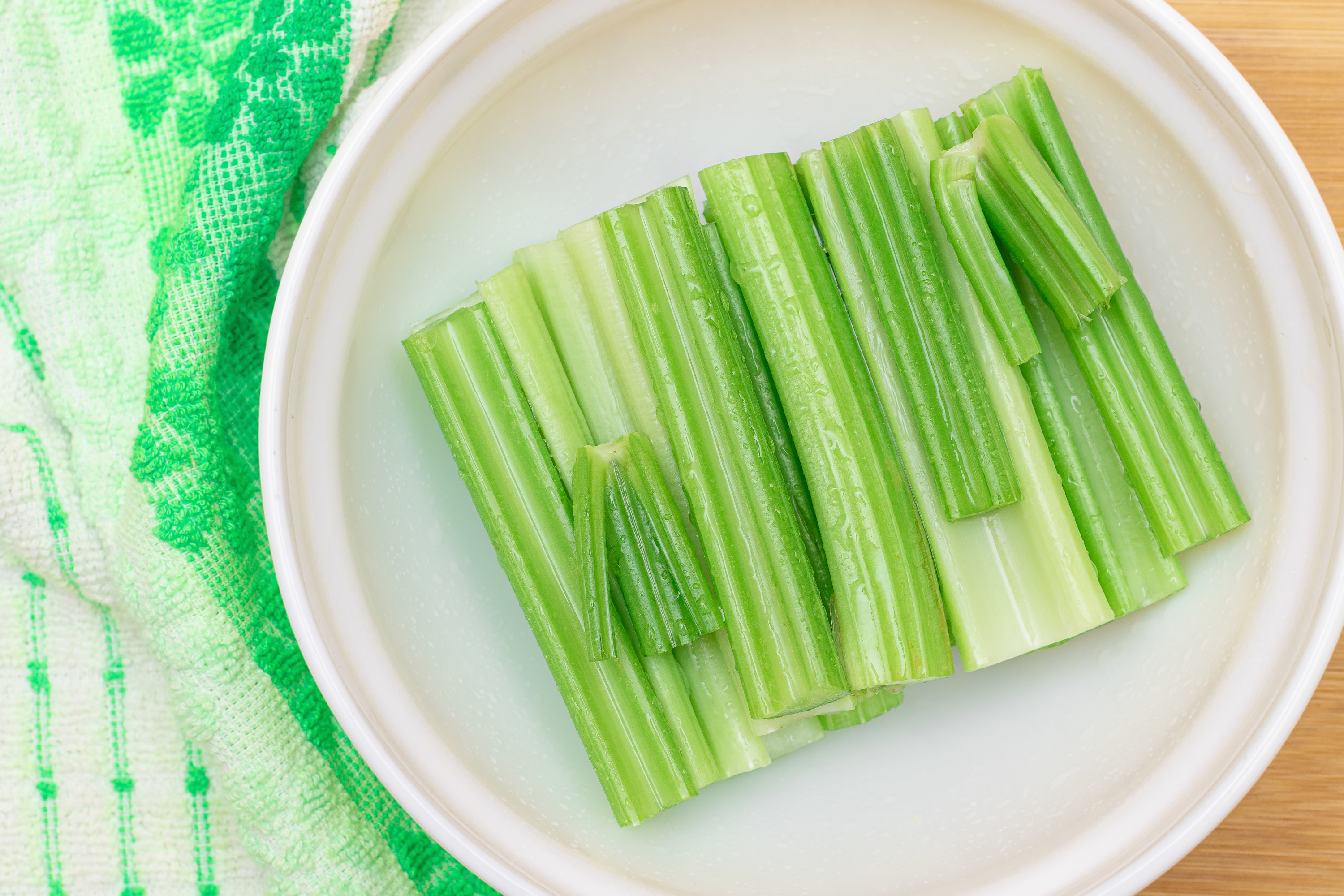 Plate of celery sticks