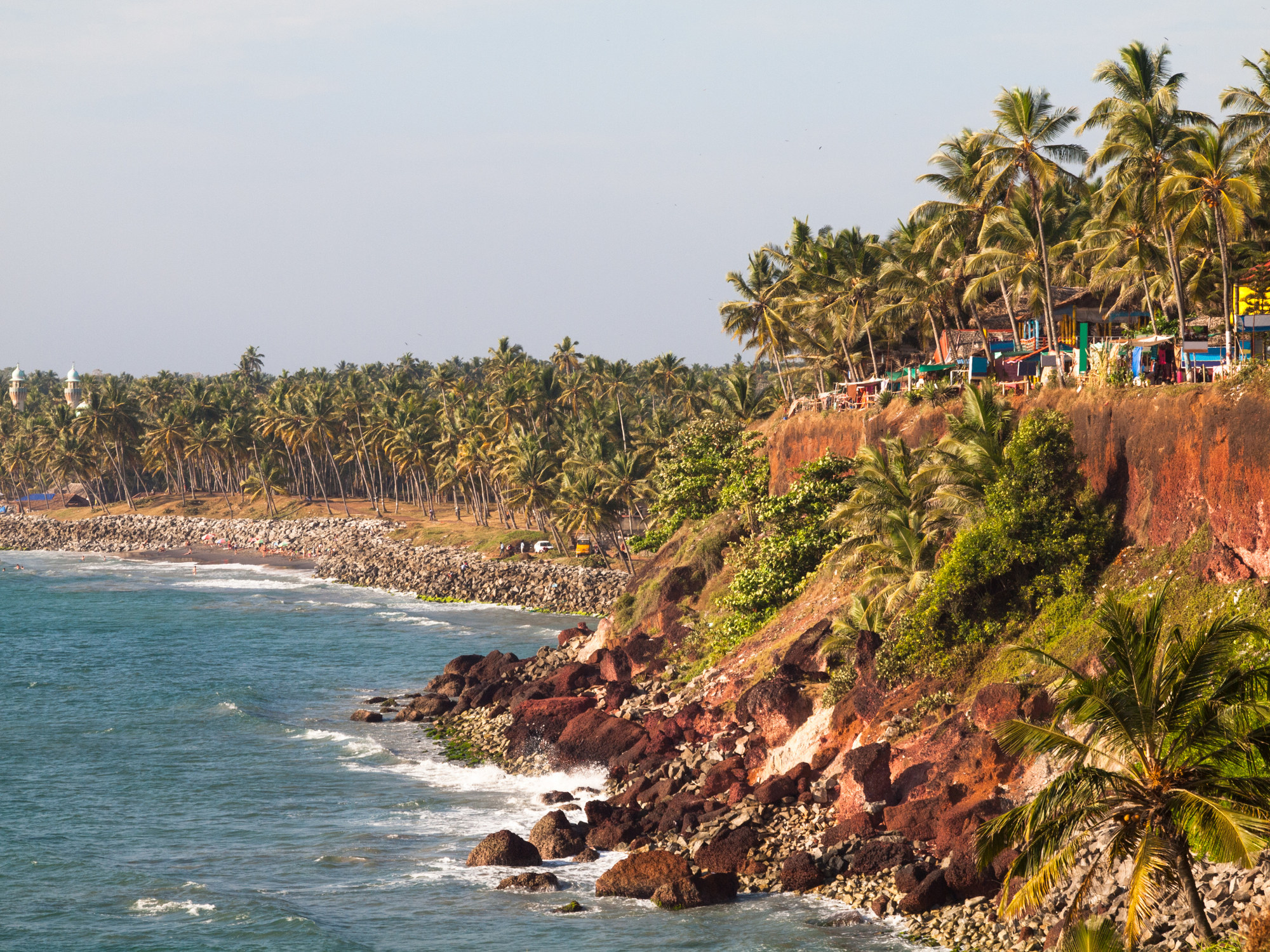 A cliff above Varkala Beach in Kerala, India