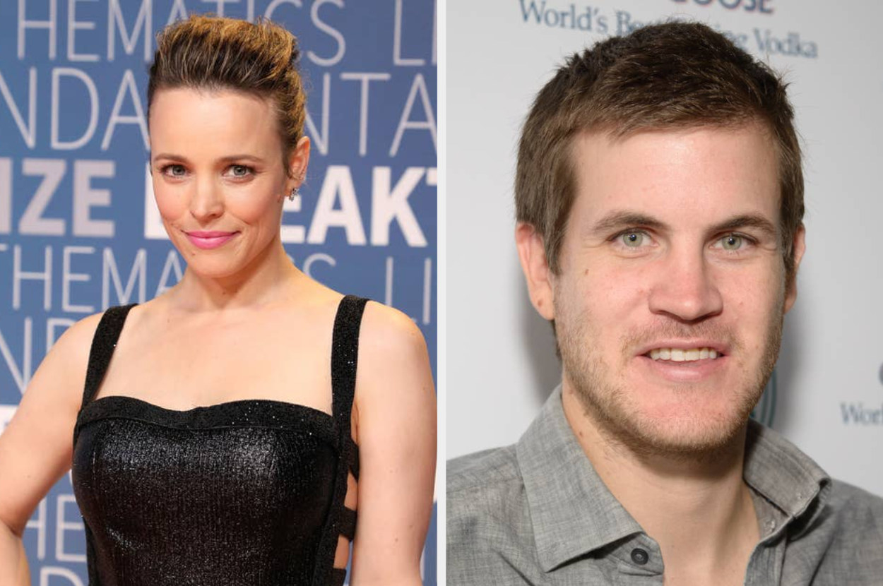 Rachel McAdams poses at the 7th Annual Breakthrough Prize Ceremony on November 4, 2018, Jamie Linden is pictured at the &quot;10 Years&quot; New York Brunch Reunion on September 16, 2012