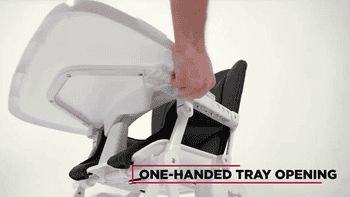 A gif showing the one-handed tray opening