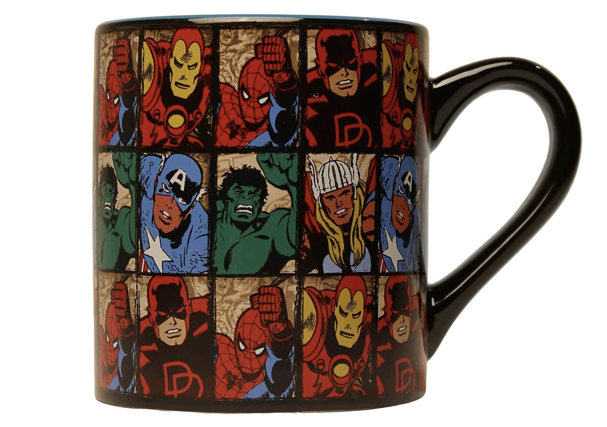 taza con superhéroes de Marvel