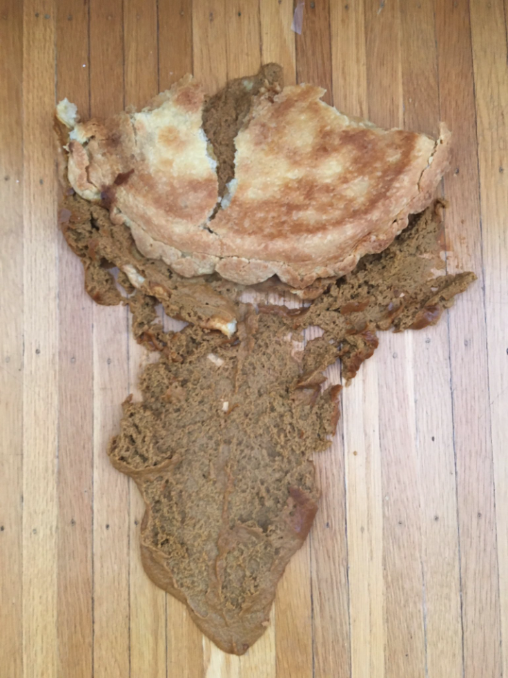 A dropped meat pie.